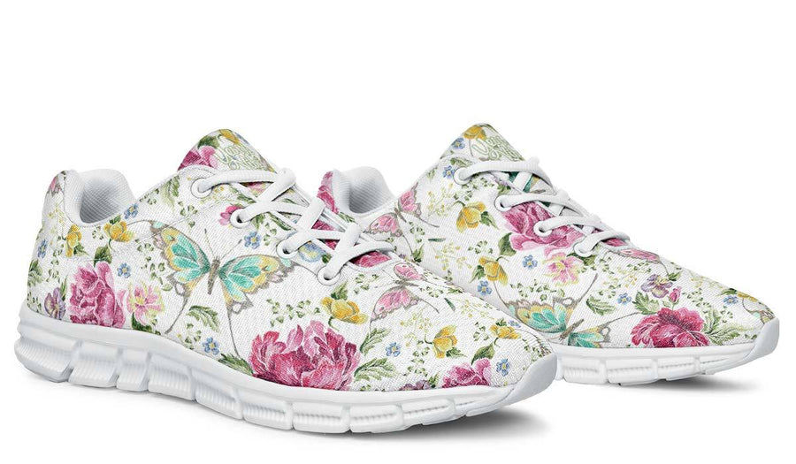 Stitch Butterfly And Flowers White