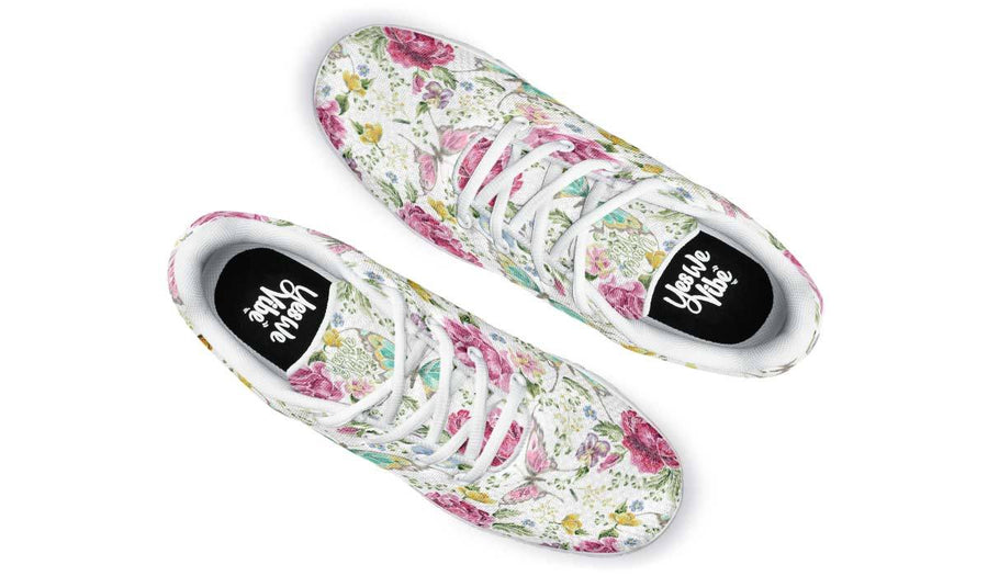 Stitch Butterfly And Flowers White