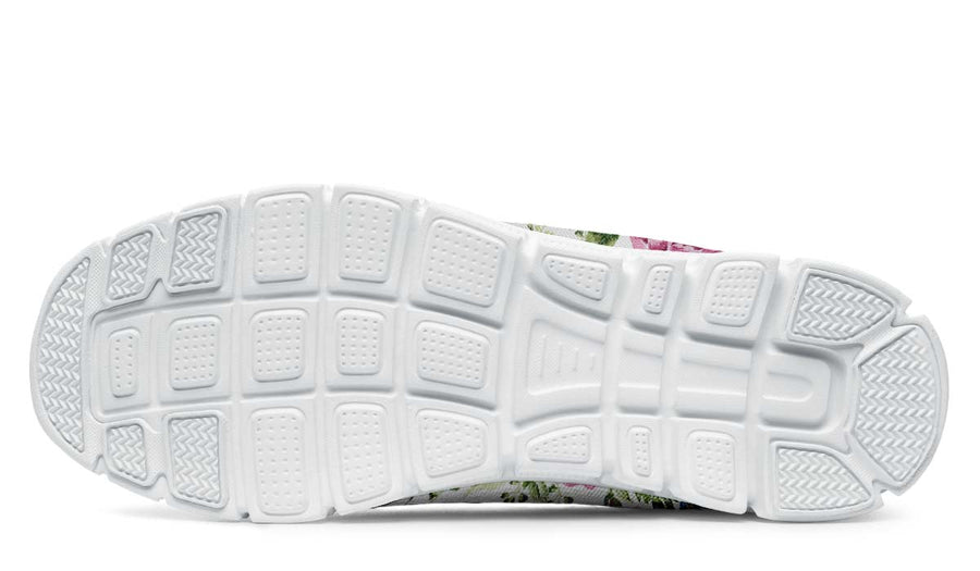 Stitch Butterfly And Flowers White