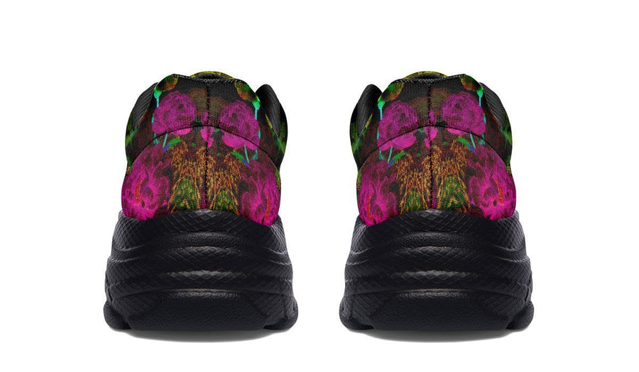 Flowers And Dragonfly Black