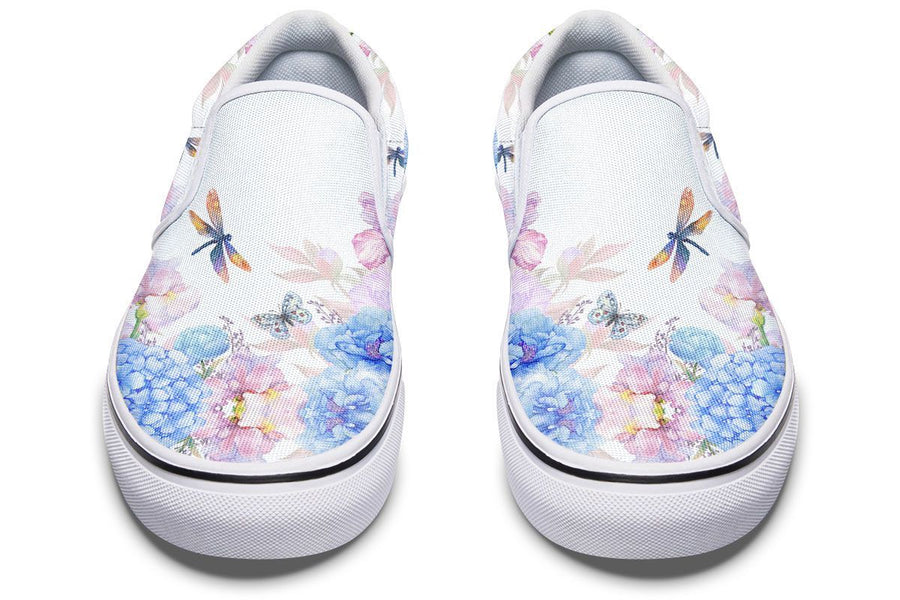 Flowers And Dragonfly