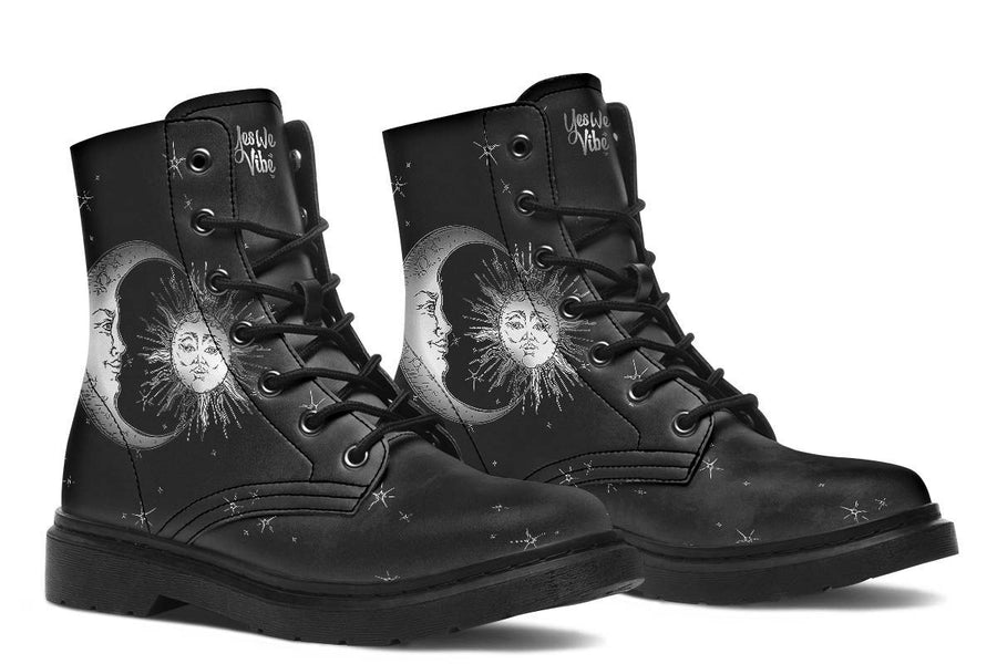 Black And White Sparkling Sun And Moon